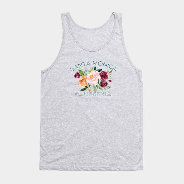 Santa Monica California Floral Tank Top by Pine Hill Goods